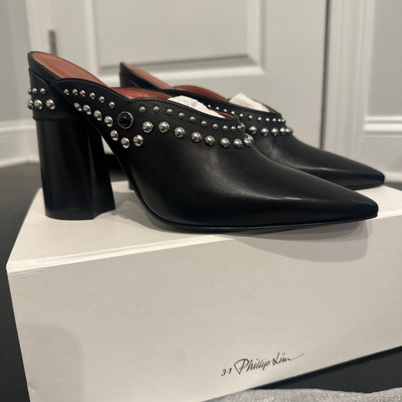 3.1 Phillip Lim Shoes - 3.1 Phillip Lim Patsy Black Studded Mules